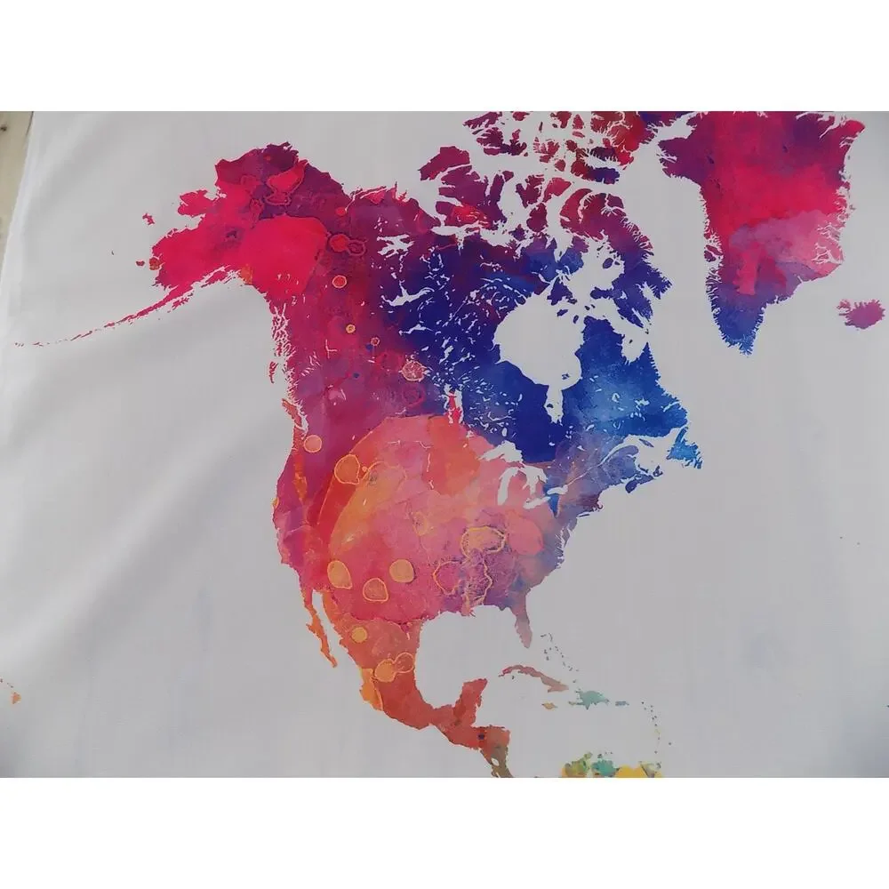 World Map Tapestry Watercolor Tapestry Map Wall Hanging NEW